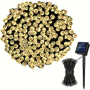 39.4FT Solar LED String Lights, 100 LED Extra-Long Solar Powered Lights with 8 Lighting Modes, Lighting Decoration for Christmas, Patio, Balcony, Xmas, Wedding, Party