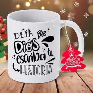 Allow Divine Guidance to Shape Your Story Ceramic Coffee Mug Inspirational Verse Cup with Non Slip Design Hand Wash Only