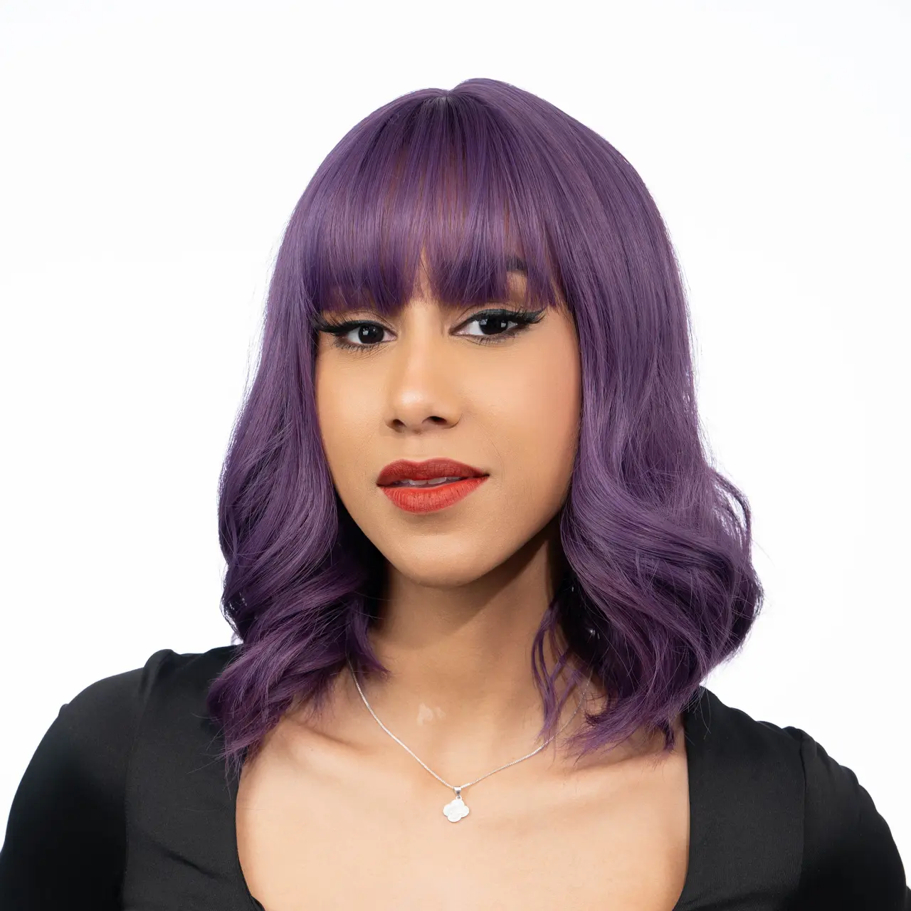 13-Inch Royal Purple Light Wave Synthetic Wig | 【Heat Resistant】【Cap Included】 | #25 41FSGB