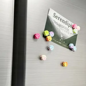 Mini Cheese Design Refrigerator Magnet, 12pcs/set Cute Mini Cheese Fridge Magnet, Home Decor for Kitchen, Office, School