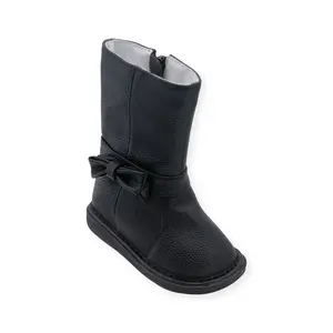 Bow Black Toddler Squeaky Boot