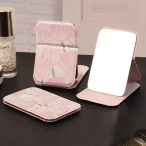 Portable Makeup Mirror, Folding Makeup Mirror, Travel Hand Mirror, Foldable PU Leather Small Travel Essential, Perfect Gift for Women, Daily Use & Seasonal Celebrations
