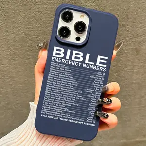 Deep Blue Letter Phone Case, Simple Style, Low Profile, Artistic Feel, Fits Apple iPhone 12 11 13 14 15 Pro Max Air