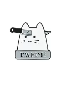 Cute Kitten Brooch Pin, Unique Odd Alloy Badge, Perfect for Backpacks Hats and Ties, Adorable Winter Fall Animal Shape Accessory