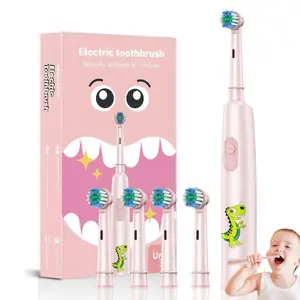 Cute Cartoon Design Electric Toothbrush, 1 Set Rechargeable Toothbrush with Replacement Brush Head, Oral Care Product for Kids, Rechargeable Electronic Toothbrushes