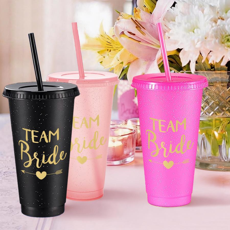 HILAKE 20pcs 24oz water bottle, available in a variety of colors, with lid, straw, cup brush and straw brush, perfect for iced coffee, water and juice, great gift for weddings, parties and birthdays, Mother's Day, Valentine's Day and St. Patrick's Day