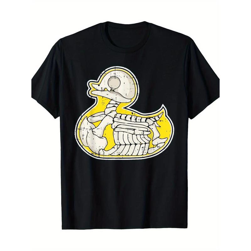 Rubber duck skeleton Lazy Halloween costume Funny Duck T-shirt y2k outfits men time tee shirt backwards demon slayer merch double print oversize lightweight acid valentine gift cadena mr stiven