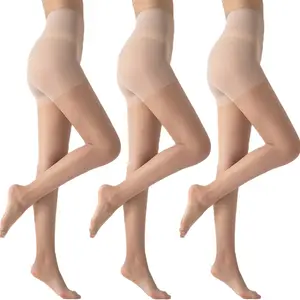 10D Sheer Tummy Control Pantyhose for Women, Silky Smooth Comfort Stockings, Breathable & Durable, 3 Pack