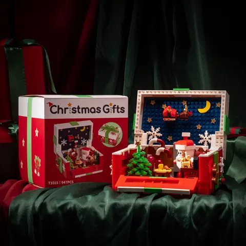 Christmas Countdown Calendar Construction Brick Toy Set - 947 Pieces, Unisex Fantasy & Sci-Fi Collectibles (Santa, Nutcracker, Christmas Tree), STEM Crafting Learning Kit, deco&learn, Indoor House Decoration, Holiday Gifts for Adults