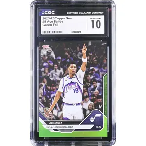 Ace Bailey Utah Jazz 2025-26 Topps Now 2025 No. 5 Pick Makes NBA Debut #9 #/99 CGC Authenticated 10 Rookie Card - Fanatics Authentic Certified