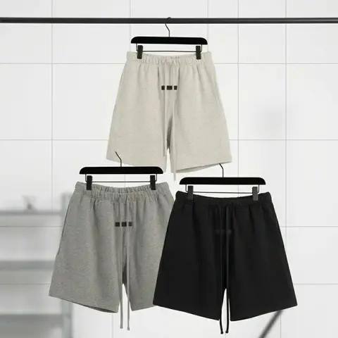Men’s Cotton Blend Sweatshorts Premium Heavyweight Fleece with Pockets Casual Relaxed Fit Menswear Black Beige