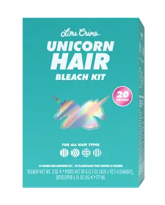 Lime Crime Unicorn Hair Bleach Kit 20v/40v Bowl Brush for All Hair Types Platinum Blonde Lightening Powder Bleach