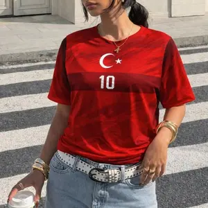 Personalized Turkiye Soccer Fan 3D T-Shirt, Turkey Custom Name Number Football Jersey Red Top, Jersey For Supporters