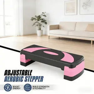 31" Aerobic Stepper With Risers – Anti-Slip Adjustable Height Workout Platform, Home Gym Fitness Trainer for Cardio & Full-Body Toning