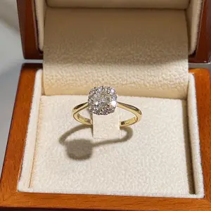 New small sugar cube imitation moissanite ring with eight hearts and eight arrows zirconia, open ring for women, super shiny and cute, suitable for daily wear as a wedding ring