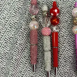 Unique Pens with Sparkling Beads and Colorful Caps for Stylish Writing