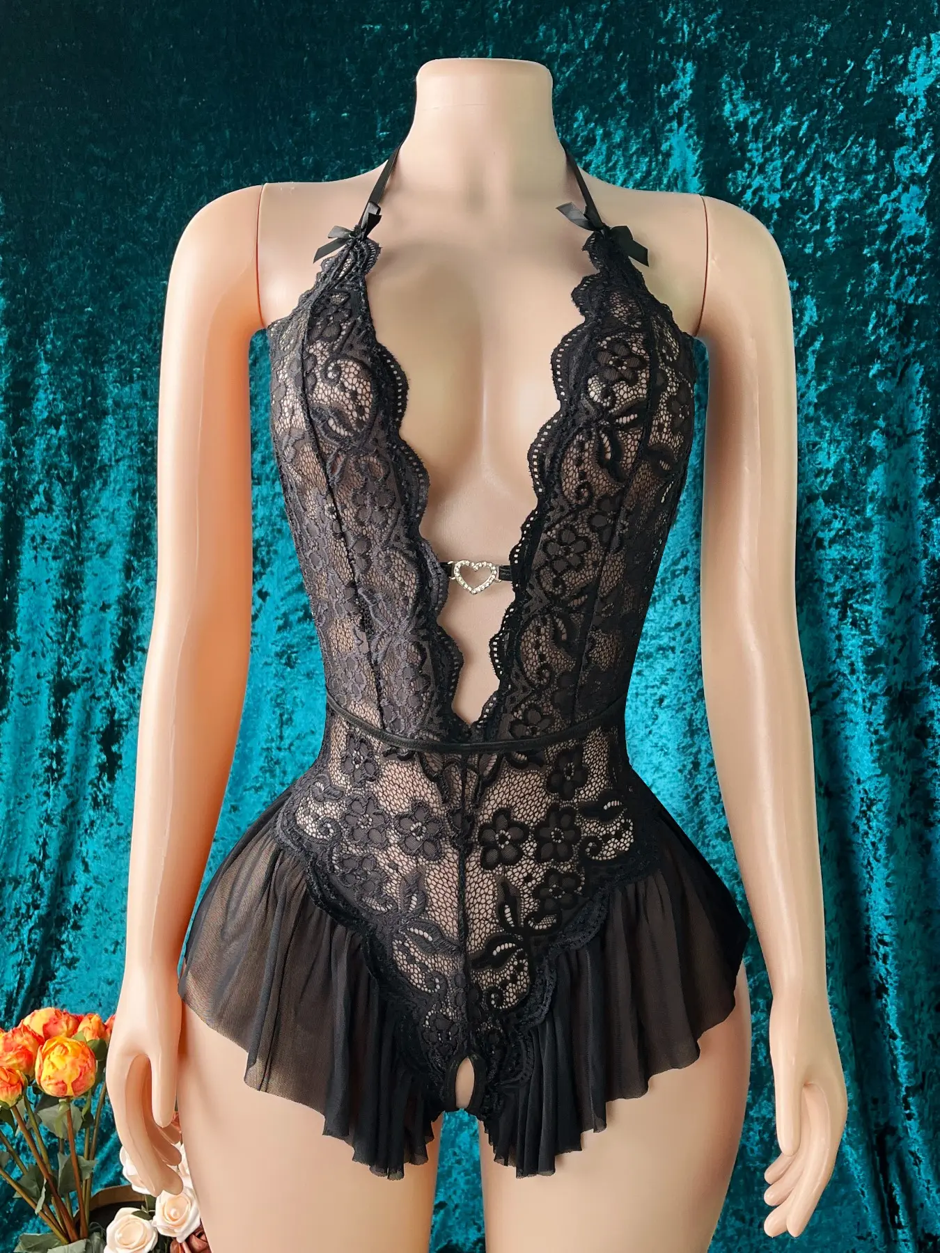 Lace Trim Teddy Bear Onesie for Women, Sexy Lace Lingerie Suit, Perfect for  Special Parties & Daily Sleepwear, Romantic Night Choice - TikTok Shop