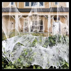 Spider Webs Halloween Decorations Bonus with 30 Fake Spiders - 900 sqft Super Stretch Cobwebs for Indoor and Outdoor Party Supplies