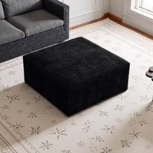 Niccae Compressed Ottoman Sectional Sofa - Modern Minimalist Corduroy Sleeper Footstool Lounge, Comfy Space-Efficient Living Room Furniture for Apartment Stuff, (33.07" x 33.07" x 17.13")