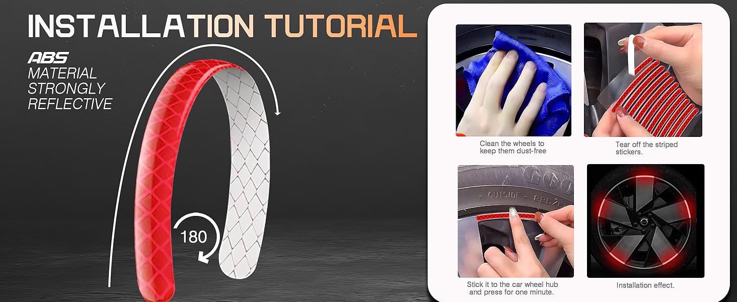 20PCS Car Wheel Reflective Decorative Strip,Night Safety Warning Stickers,Cars,Motorcycles,Bicycles are Applicable, Colorful and Diverse, a Street The Most Beautiful Car (Red) 20PCS Car Wheel Reflective Decorative Strip,Night Safety Warning Stickers,Cars,Motorcycles,Bicycles are Applicable, Colorful and Diverse, a Street The Most Beautiful Car (Red)