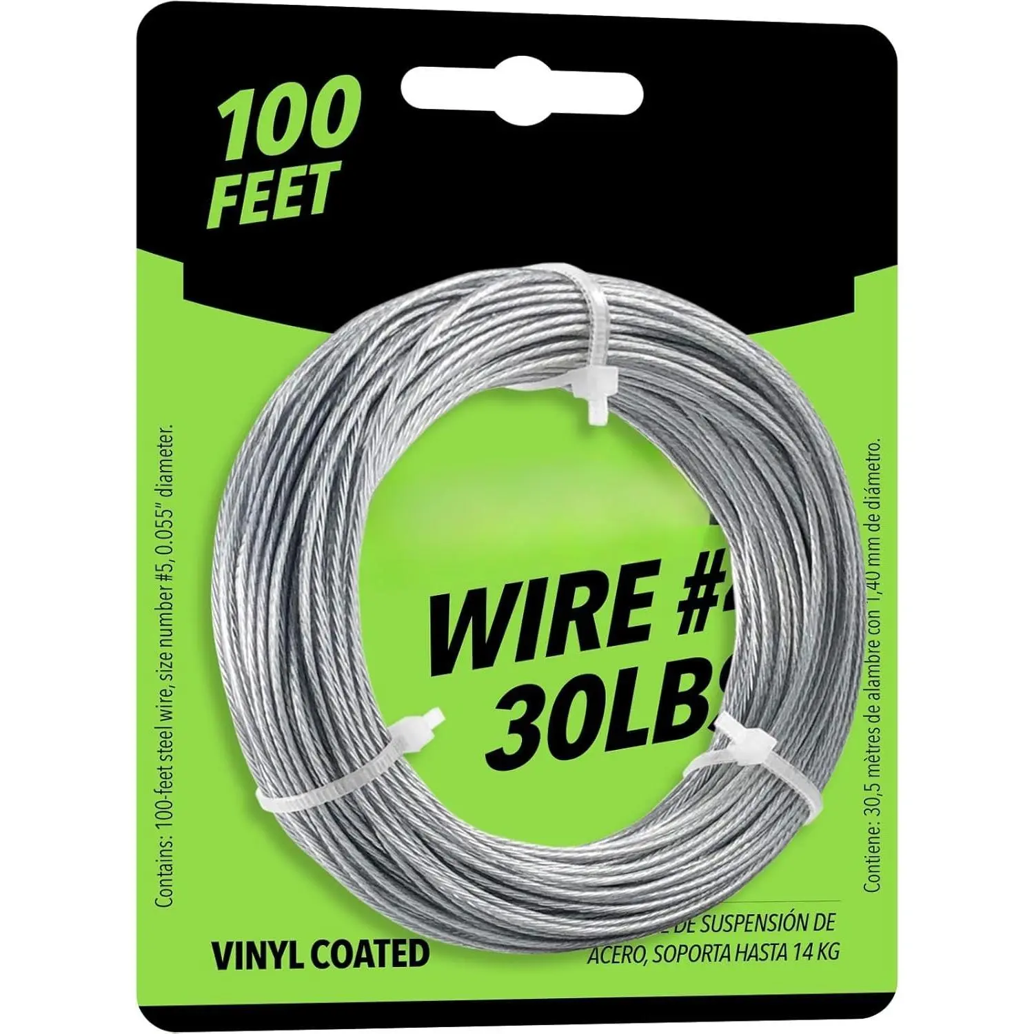 Coated Picture  Wire #4 30lbs 100-, Flexible Steel Wire 16 Gauge for Hang Up Frame/Painting and Mirror