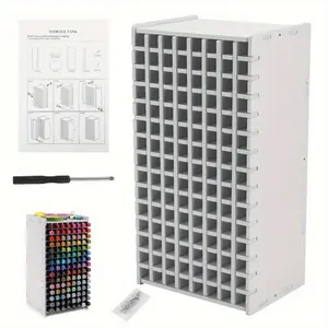 Marker Storage Rack for 120/72 Pens, Desktop Organizer with Divided Compartments, Ideal for Artists & Crafters, Large Capacity Holder