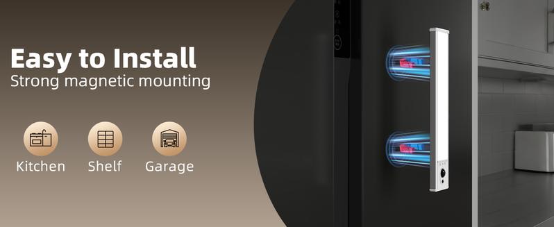 EZVALO Under Cabinet Lighting Wireless with Remote, LED Closet Lights Motion Sensor Dimmable, Magnetic & Rechargeable via USB, Energy-Saving Light for Kitchen, Wardrobe, Cupboard, Hallway & Stairs Home Decor, White Light, 5Pack Halloween Christmas Outdoor