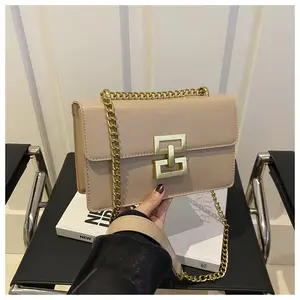 Crossbody Bags for Women, Trendy Chains single shoulder underarm bag, High-end all-matching small square bag--Leather diagonal chain bag