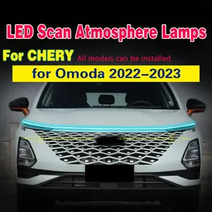 1pcs LED Daytime Running Lights drl fog lamp Flexible For Chery OMODA 2022-2023 DRL LED Scan Starting Car Hood Decorative Lamp