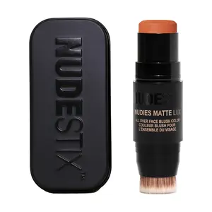 Nudies Matte Lux - Multi-Use Face Stick with Dual-Ended Blending Brush for Cheeks Eyes & Lips Vegan & Clean Formula