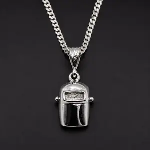 925 Sterling Silver Welding Helmet Pendant | Welder Necklace Charm | Tradesman Jewelry | Twins Jewelry