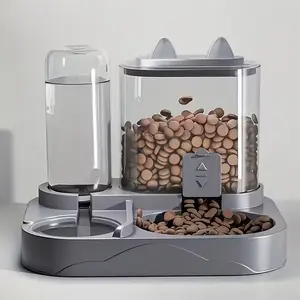 Large Capacity Automatic Pet Feeder and Water Dispenser, Dry Wet Separation, Transparent Design, Battery-Free, Ideal for Cats and Dogs