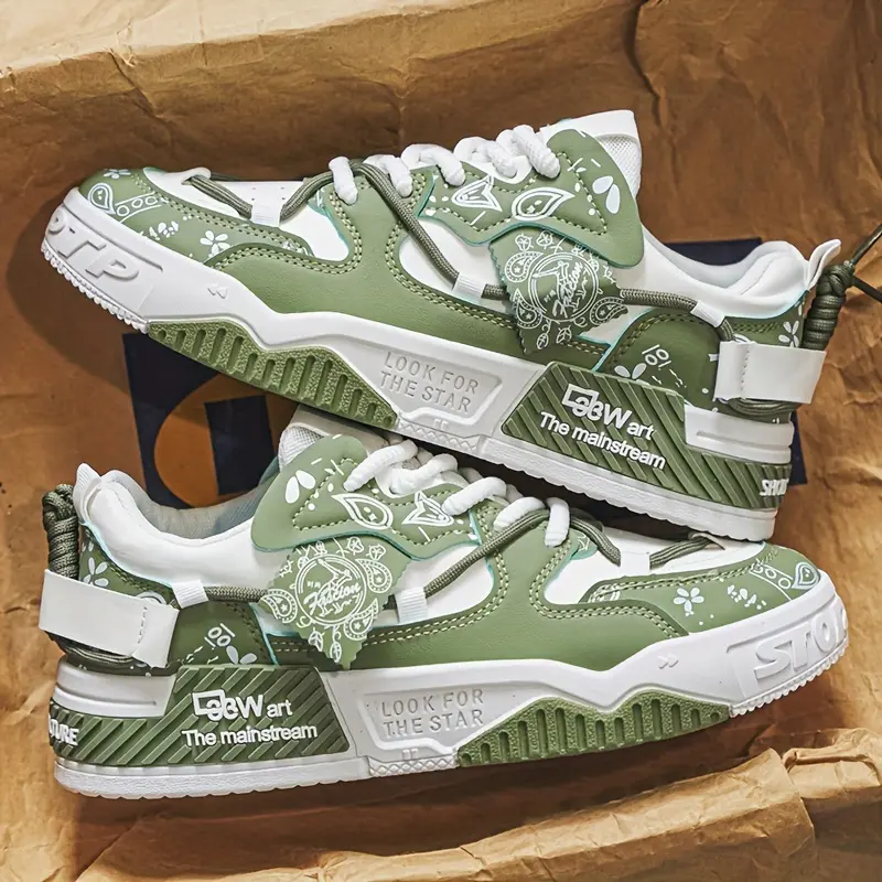 [Customer Favorite] MAINALUN Skate Sneakers - Sports Shoes, Breathable, Comfortable, Versatile All-Season Lace-Up Casual Sneaker Indoor Running Shoes with Durable PVC Sole
