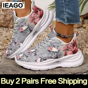 Halloween IEAGO Original Women's Outdoor Casual Sports Walking Running Mesh Breathable Walking Jogging Lightweight Sneakers Trainer Runner