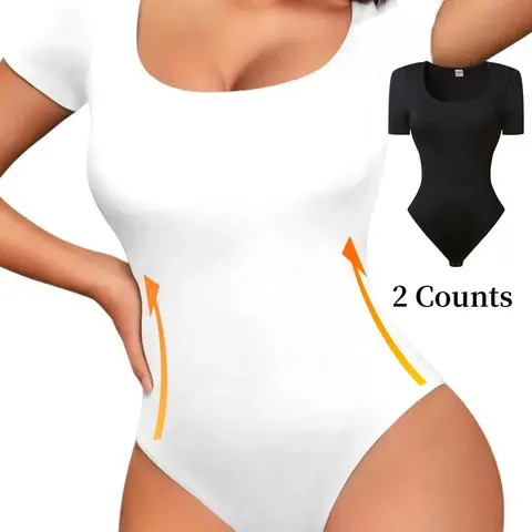 Women's Solid Color Crotchless Shapewear Bodysuit, Casual Comfy Tummy Control Butt Lifting Shaper, Ladies Shapewear for All Seasons, Everyday Wear Shapewear, Womenswear