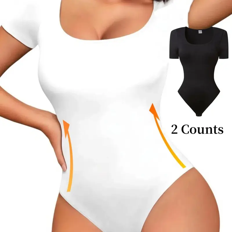 Women's Solid Color Crotchless Shapewear Bodysuit, Casual Comfy Tummy Control Butt Lifting Shaper, Ladies Shapewear for All Seasons, Everyday Wear Shapewear, Womenswear