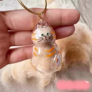Cat Hair Storage Collector Pendant Keychain, Unique Pet Hanging Decoration with Loop, Perfect Companion for Cat Lovers Everywhere