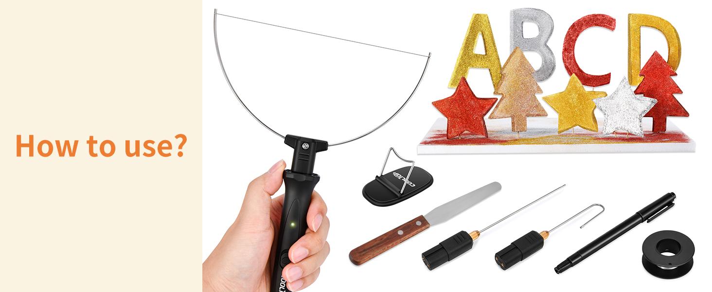 GOCHANGE 3 in 1 Foam Cutter Electric Styrofoam Cutting Tool, 100-240V / 18W  Heated Foam Carving Knife Kit with Electronic Adaptor for Small Cutting Project, DIY Craft, Foam Carvingm,Foam Board, Pearl Cotton, EPP, KT Board, EPS