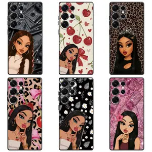 Fashion Cartoon Bratz Girl Pattern Phone Cases For Samsung Galaxy S26 Ultra S25 Edge S24 Plus S23 FE S22 S21 Shockproof TPU Soft Liquid Silicone Cellphone Casing Cover With Lanyard Button