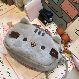 Cute Cat Theme Soft Pencil Case and Desk Organizer, Writing Stationery, Perfect for Office and School Supplies, Adorable Stationery Accessory