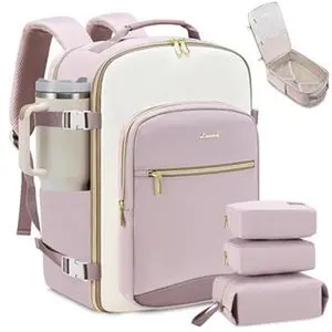 [For LOVEVOOK LIVE] LOVEVOOK Travel Backpack Set, Personal Item Carry on Backpack with 3 Packing Cubes