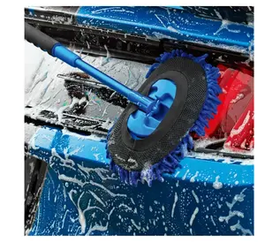 Blue Aluminum Microfiber Mop with Telescoping Handle