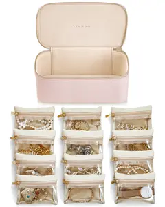 VLANDO Travel Jewelry Case with 12 Pouches  Organizer – Mother’s Day Gift & Bridesmaid Gift Idea