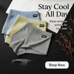 Men's Sexy Underwear Low Waist Briefs U Pouch Boxers Striped Shorts Underpants