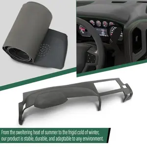 Fit For 2007-2013 Chevy Silverado GMC Sierra Soft TPE Dashboard Cover Cap Gray
