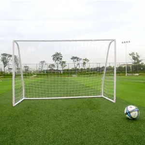 8ft Pro Soccer Goal - 3-Min Setup PVC Frame w/ Storm Anchors & Safety Padding, FIFA Size for Backyard (Arctic White) Football Equipment Football Accessories