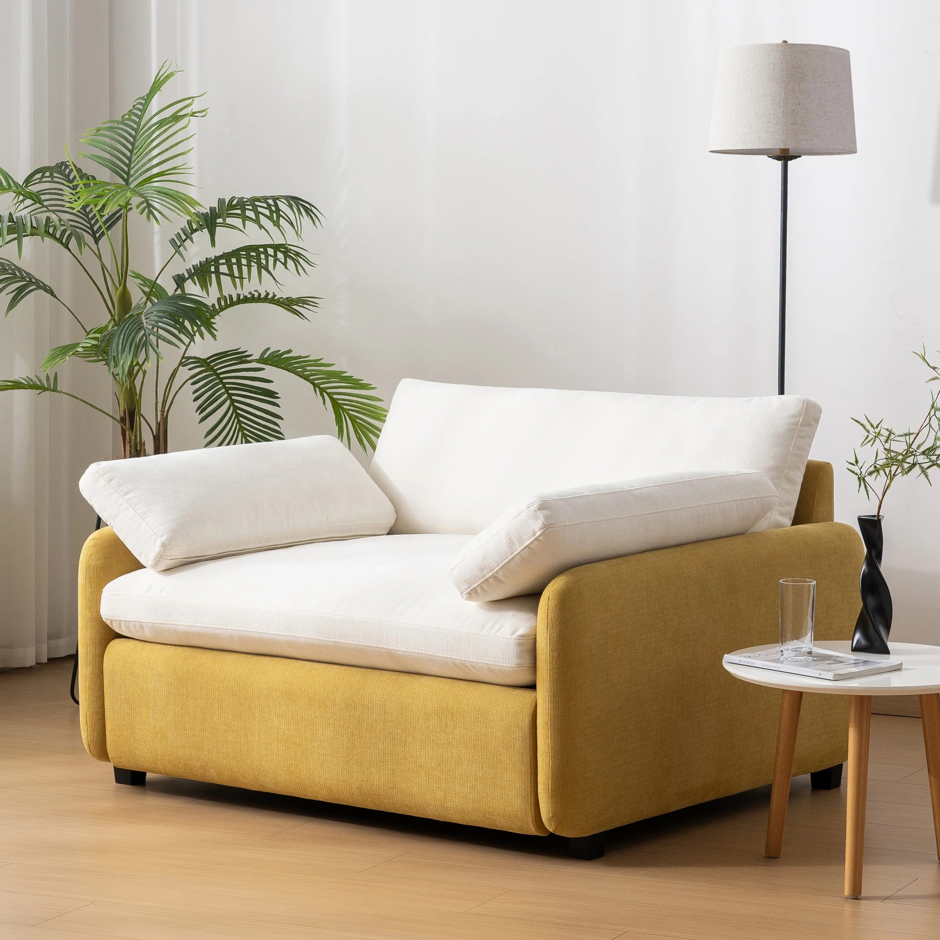 Oversized Chenille Sofa Chair, Wide Comfy Accent Armchair with Deep Seat, Modern Upholstered Lounge with Pillows for Living Room Apartment Bedroom