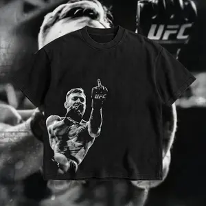 Men's T-shirt Conor McGregor V2 Iconic Signature Heavy Cotton T-shirt UFC Pound For Pound Shirt MMA Fan Apparel Pump Cover Direct-to-garment Printing