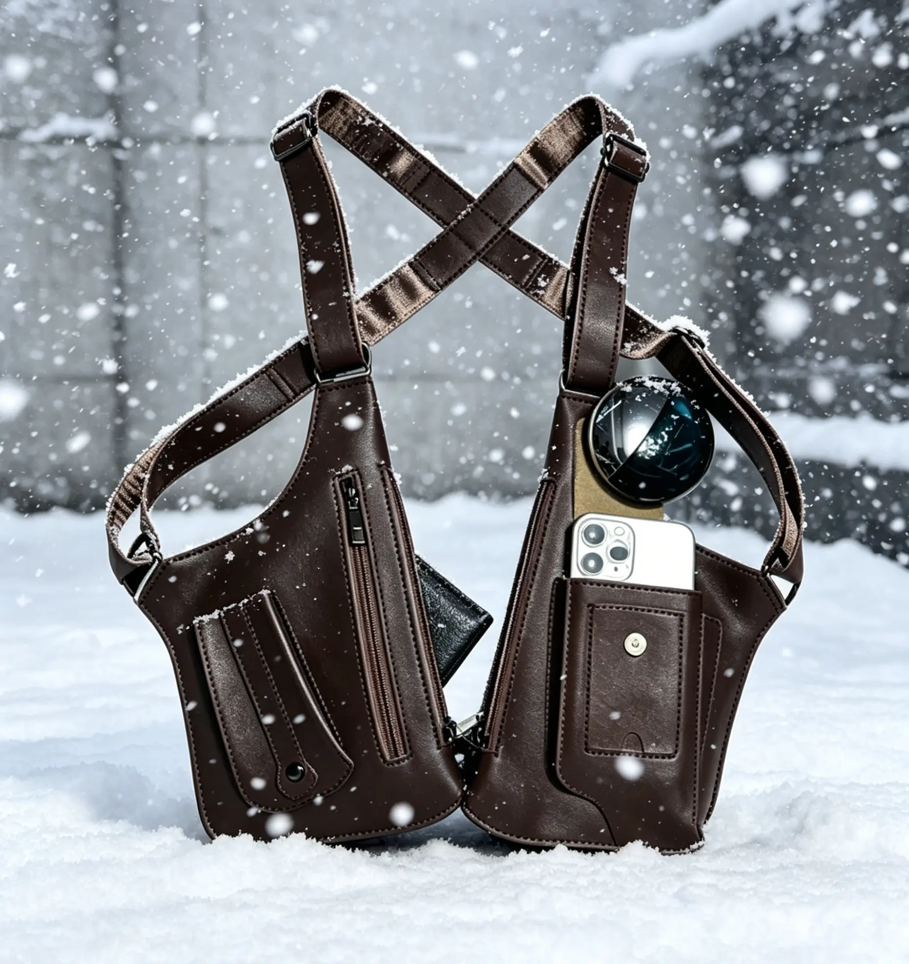 2026 New Double-Shoulder Armpit Holster Bag, Soft Lightweight Faux Leather, Wear-Resistant Design, Hidden Anti-Theft Pocket, Adjustable Straps, Multi-Scene Pack for Daily Sports Travel, Festive Party Gift for Boyfriend