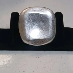 Square Up Brushed Silver Expandable Ring